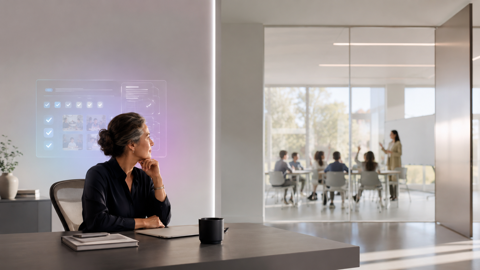 An instructional leader reviewing a live posture view