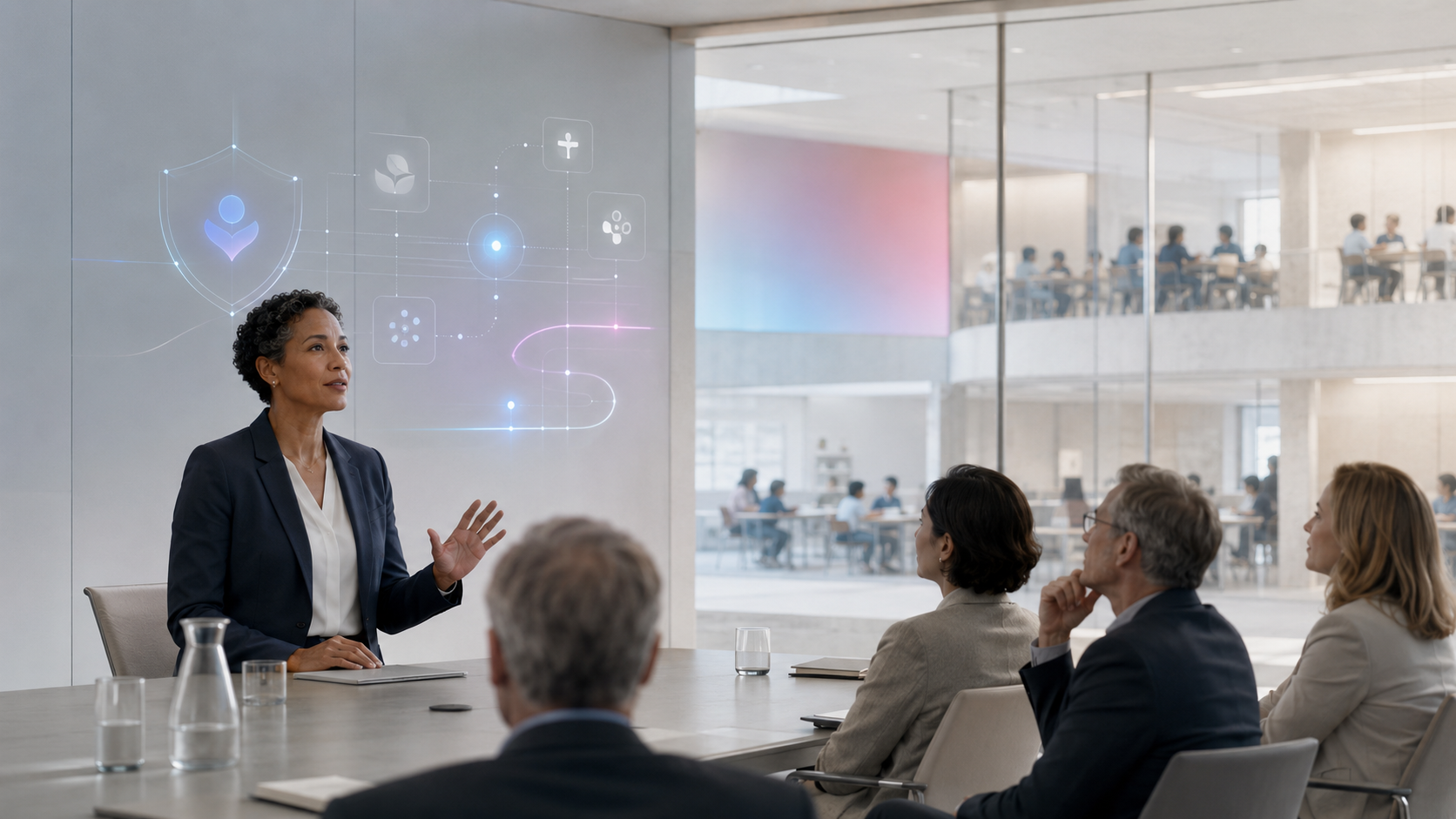 A district leader presenting to a board